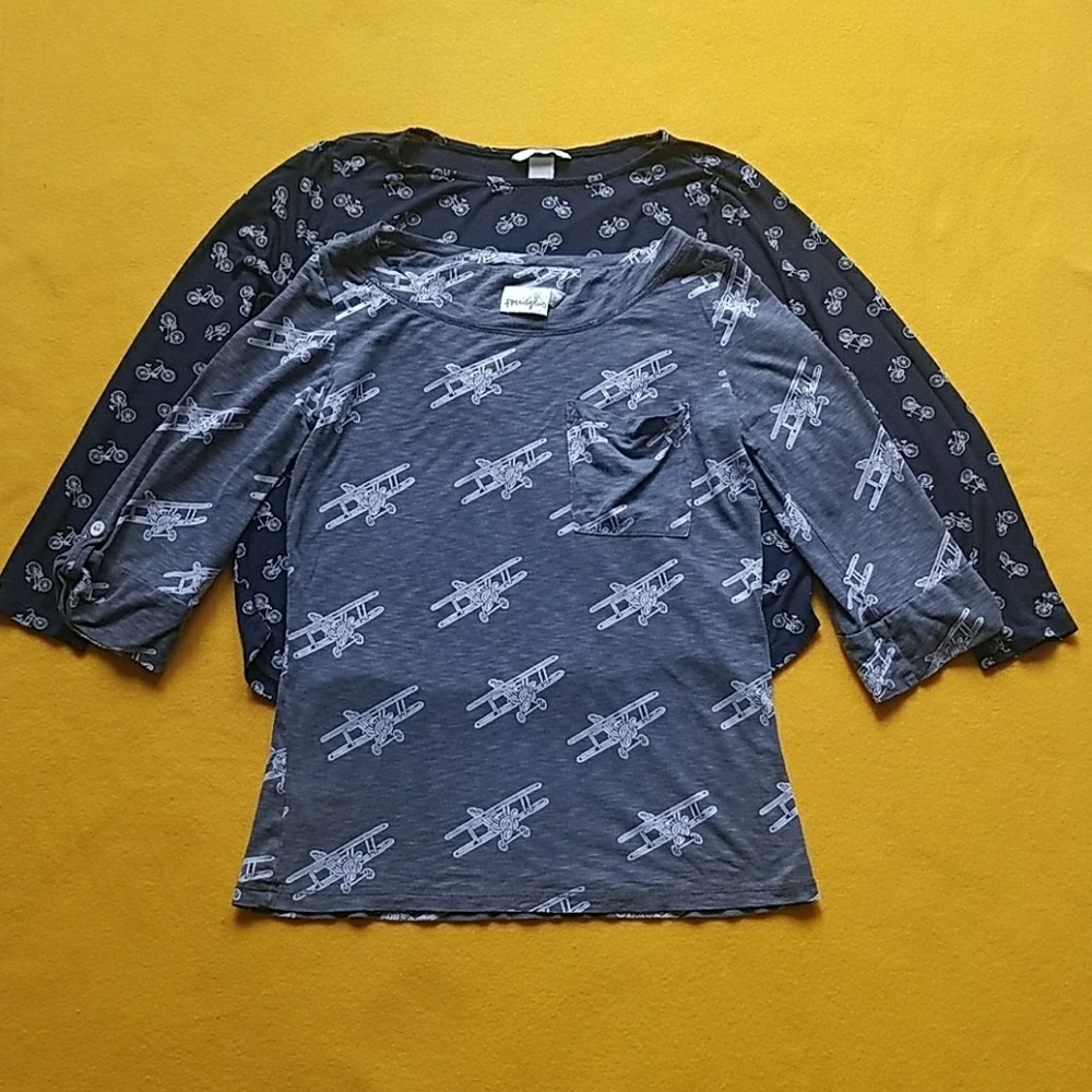 Anthropologie Porridge Airplane shirt + H&M shirt